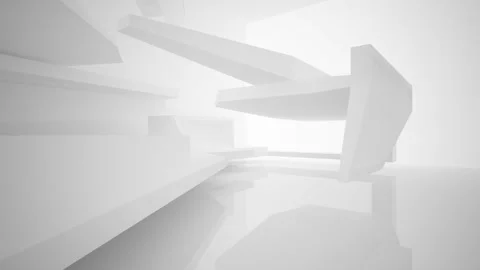 Abstract white interior multilevel public space with window. Video stock 86050621
