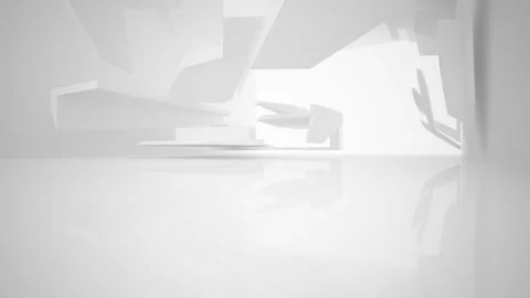 Abstract white interior multilevel public space with window. Stock Footage 86050648