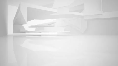 Abstract white interior multilevel public space with window. Video stock 86050652