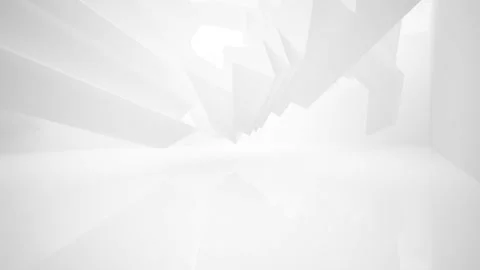 Abstract white interior multilevel public space with window.  Video stock 86414102