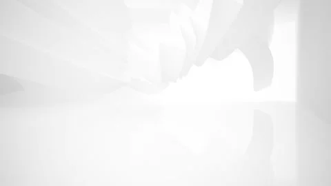 Abstract white interior multilevel public space with window.  Stock Footage 86424335