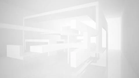 Abstract white interior multilevel public space with window. Stock Footage 86428778