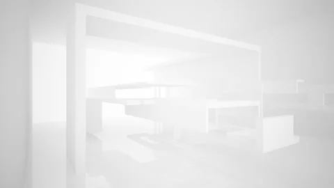 Abstract white interior multilevel public space with window. Stock Footage 86428828