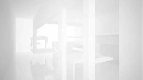 Abstract white interior multilevel public space with window. Stock Footage 86428951
