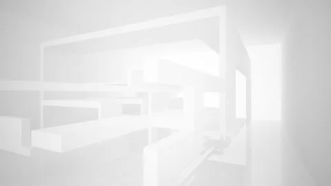 Abstract white interior multilevel public space with window. Stock Footage 86429264