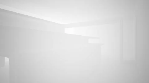 Abstract white interior multilevel public space with window.  Stock Footage 86723344