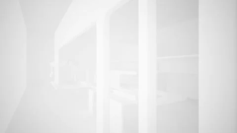 Abstract white interior multilevel public space with window.  Stock Footage 86786475