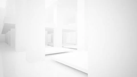 Abstract white interior multilevel public space with window.  Stock Footage 86790938