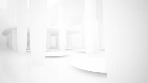 Abstract white interior multilevel public space with window. Stock Footage 86795883