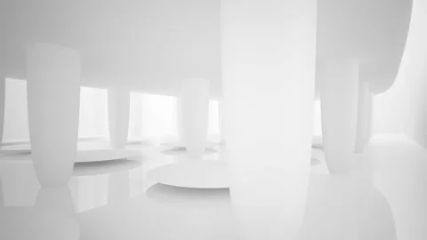 Abstract white interior multilevel public space with window. Stock Footage 86795893