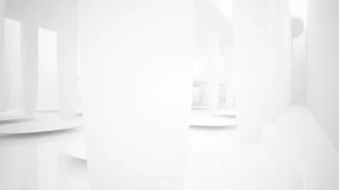 Abstract white interior multilevel public space with window. Stock-Footage 86796053