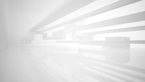 Abstract white interior multilevel public space with window.  Stock Footage 87196380