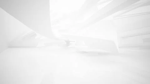 Abstract white interior multilevel public space with window.  Stock Footage 87201413