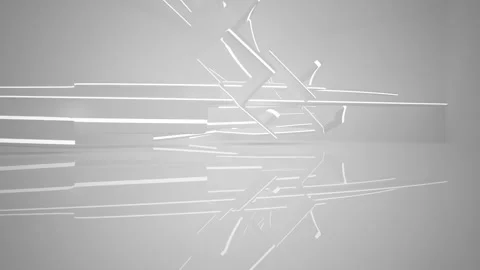 Abstract white interior multilevel public space with window.  Stock Footage 87698260