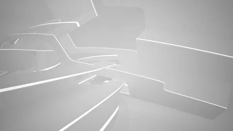 Abstract white interior multilevel public space with window.  Stock Footage 87698278