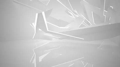 Abstract white interior multilevel public space with window.  Stock Footage 89194604