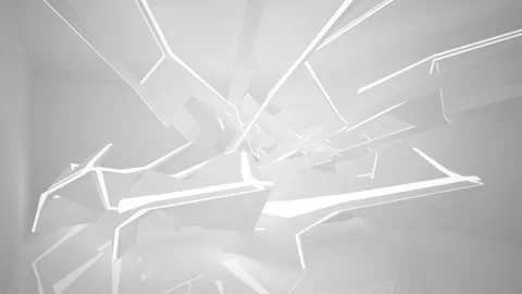 Abstract white interior multilevel public space with window.  Stock-Footage 89194630