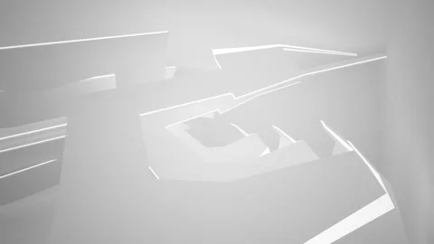 Abstract white interior multilevel public space with window.  Stock Footage 89194638