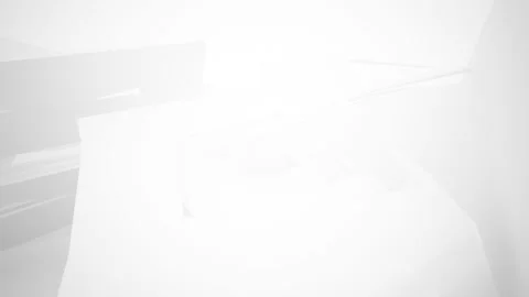 Abstract white interior multilevel public space with window.  Stock Footage 89224154