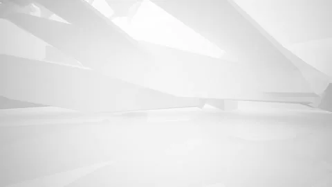 Abstract white interior multilevel public space with window.  Video stock 89224198