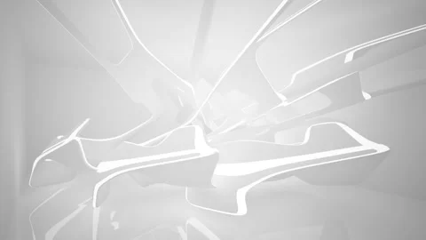 Abstract white interior multilevel public space with window.  Stock Footage 89622434