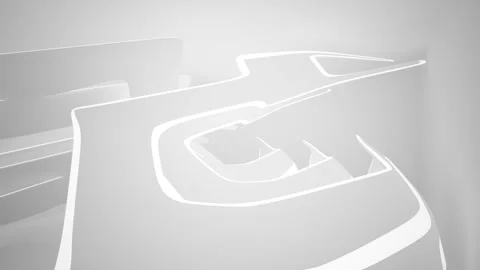 Abstract white interior multilevel public space with window.  Stock Footage 89622440