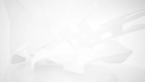 Abstract white interior multilevel public space with window.  Stock Footage 89642527