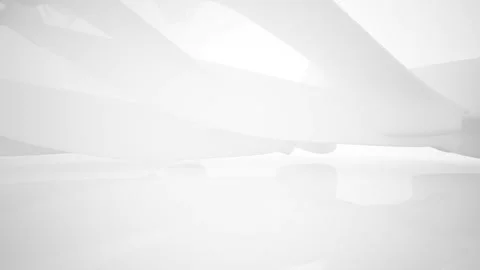 Abstract white interior multilevel public space with window.  Video stock 89642549