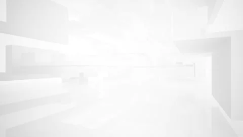 Abstract white interior multilevel public space with window.  Stock Footage 89686609