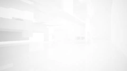 Abstract white interior multilevel public space with window.  Stock Footage 89686617