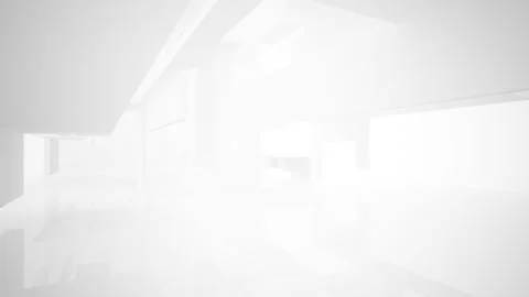 Abstract white interior multilevel public space with window.  Stock Footage 89686636