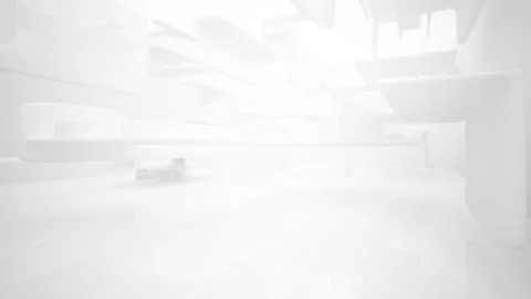 Abstract white interior multilevel public space with window.  Stock Footage 89720831