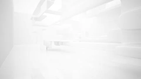 Abstract white interior multilevel public space with window.  Stock Footage 89720887