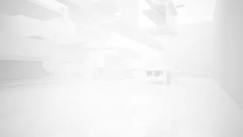 Abstract white interior multilevel public space with window.  Video stock 89720892