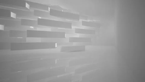 Abstract white interior multilevel public space with window. Stock Footage 89923607