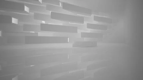 Abstract white interior multilevel public space with window. Stock Footage 89923609