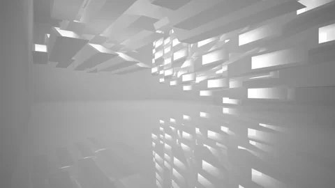 Abstract white interior multilevel public space with window. Video stock 89923612