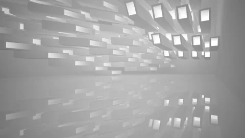 Abstract white interior multilevel public space with window. Stock Footage 89923621