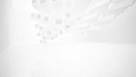 Abstract white interior multilevel public space with window. Stock Footage 89923698