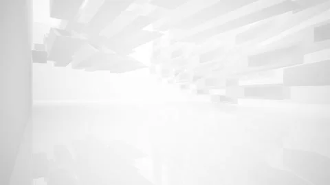 Abstract white interior multilevel public space with window. Stock Footage 89923702