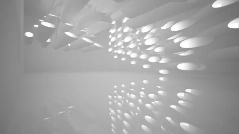 Abstract white interior multilevel public space with window. Stock Footage 89923954