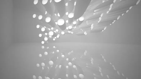 Abstract white interior multilevel public space with window. Stock Footage 89923964