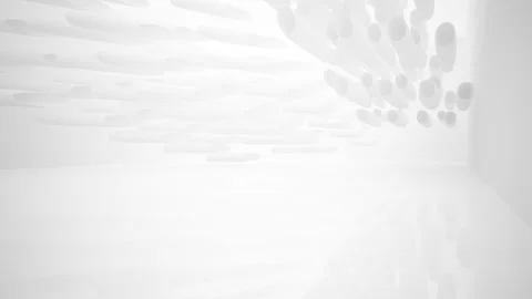 Abstract white interior multilevel public space with window. Stock Footage 89924021