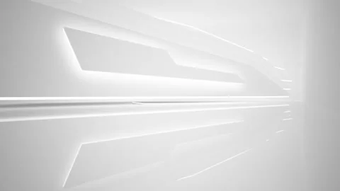 Abstract white interior multilevel public space with window. Stock Footage 89967794