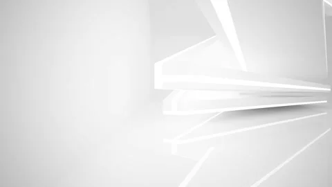 Abstract white interior multilevel public space with window. Video stock 89967826