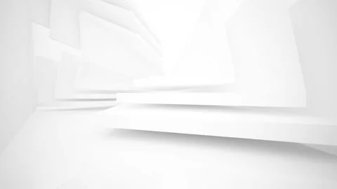 Abstract white interior multilevel public space with window. Stock Footage 89968339