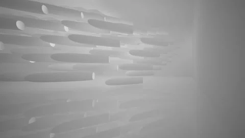 Abstract white interior multilevel public space with window. Stock Footage 89987269