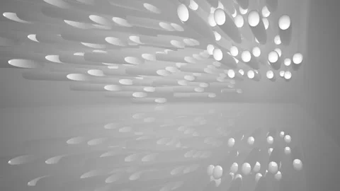 Abstract white interior multilevel public space with window. Stock Footage 89987321