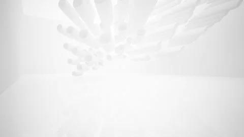 Abstract white interior multilevel public space with window. Video stock 89988008