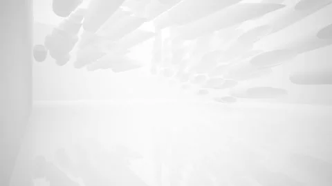 Abstract white interior multilevel public space with window. Stock Footage 89988010